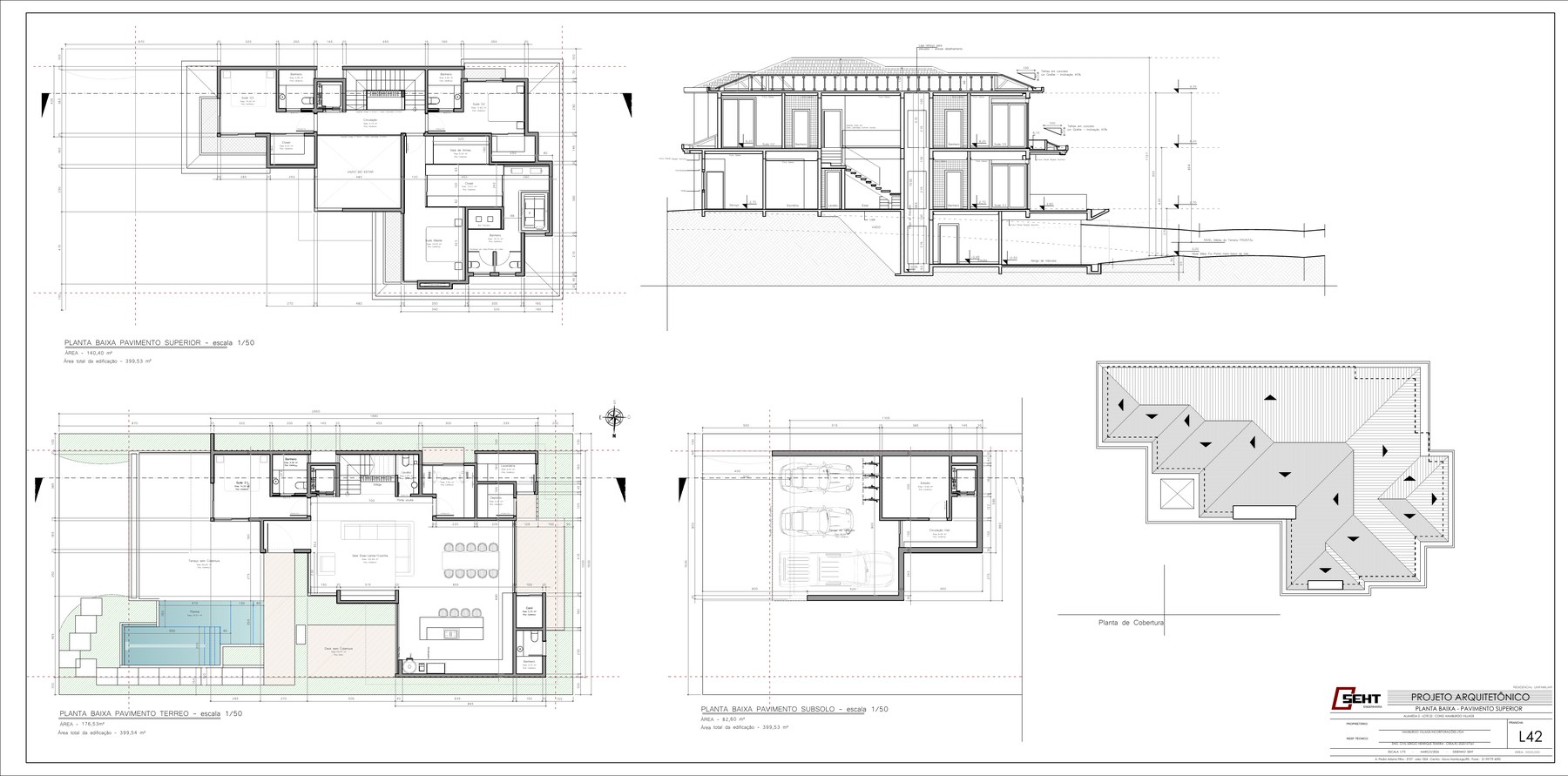 Planta técnica da residência Nous Haus L42