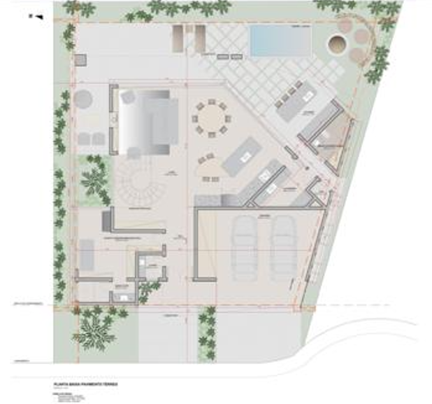 Planta baixa pavimento térreo da residência TERRAE